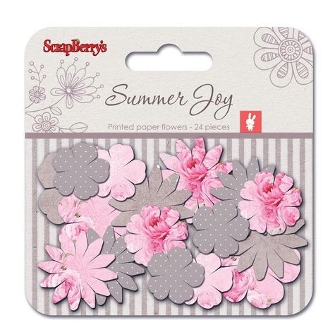 ScrapBerrys Paperflowers Summer Joy 24 Stück