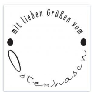 DECOHOBBY Stempel - mit lieben Grüßen vom Osterhasen - Ø 30 mm