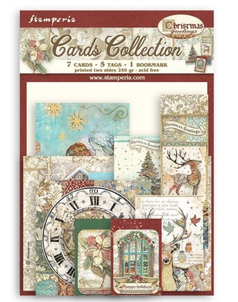 Stamperia Christmas Greetings Cards Collection (SBCARD18)
