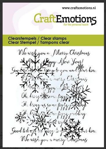 CraftEmotions Clearstamps 6x7cm - Text und Schneeflocken