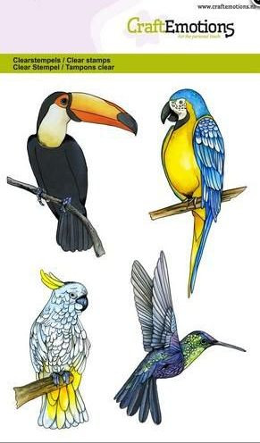 CraftEmotions Clear Stamps tropische Vögel