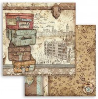 Stamperia Scrapbooking paper double face Lady Vagabond luggage 12x12 Stamperia Scrapbooking paper double face Lady Vagabond luggage 12x12