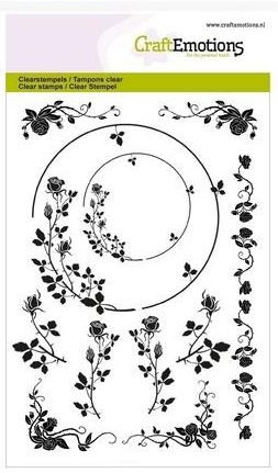 CraftEmotions Clearstamps A6 Ornamente rose