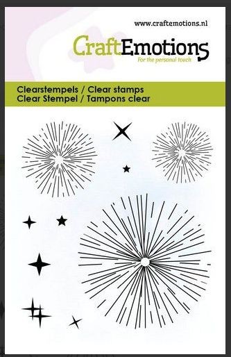 CraftEmotions Clearstamps 6x7cm – Feuerwerk mit Sternen