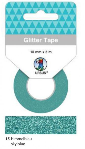 Ursus Glitter Tape Himmelblau 15 mm x 5 m