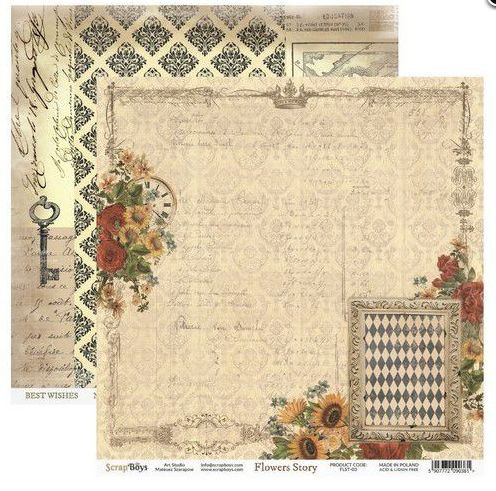 ScrapBoys Designpapier Einzelbogen 12x12 Flowers Story 03