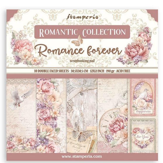 Stamperia Romance Forever 12x12 Inch Paper Pack