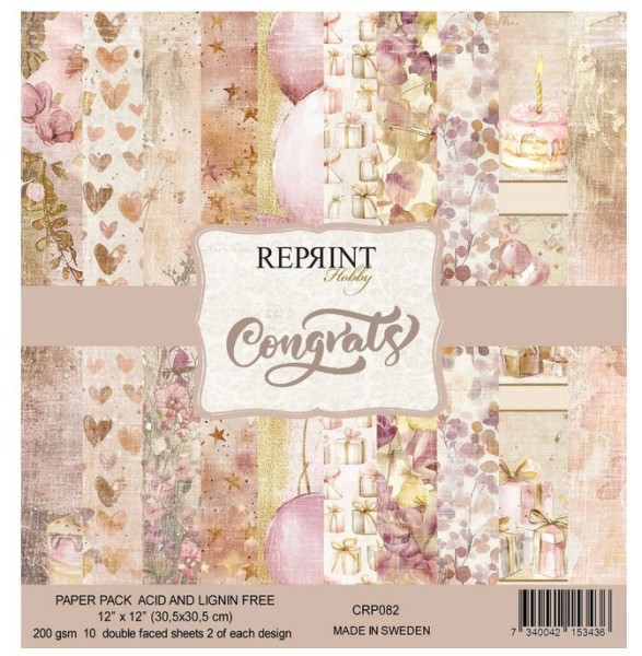 Reprint Hobby Congrats 12x12 Inch Paper Pack (CRP082)