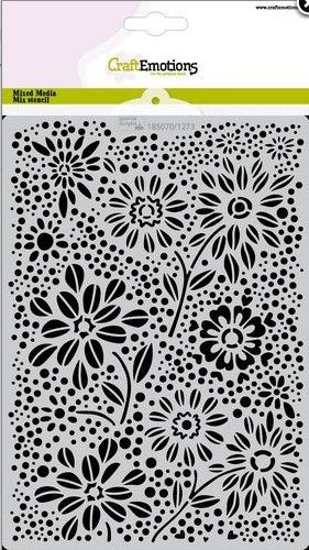 CraftEmotions Mask stencil flowers & dots A5