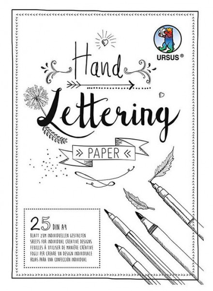 Ursus Handlettering Papier Tonkarton weiss 200 gr DIN A 4 25 Blatt