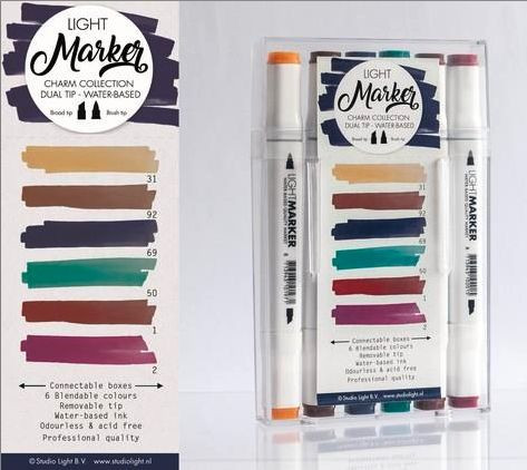 StudioLight Box 6 water based dual tip markers chique