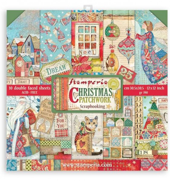 Stamperia 12x12 Paper Pack Christmas Patchwork