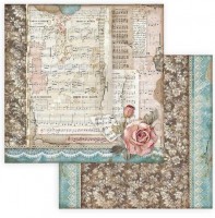 Stamperia Scrapbooking paper double face - Passion roses and music 12x12 Stamperia Scrapbooking paper double face - Passion roses and music 12x12