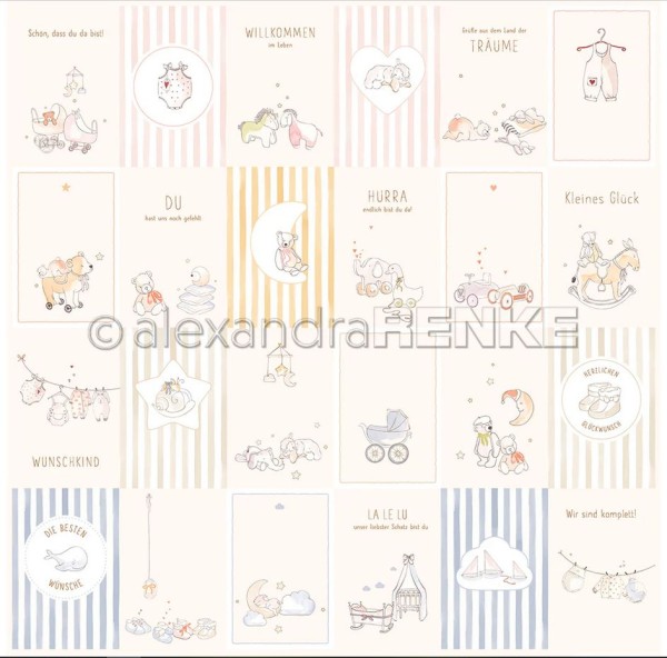 AlexandraRENKE Designpapier 'Glück in Kärtchen' 200g/m²