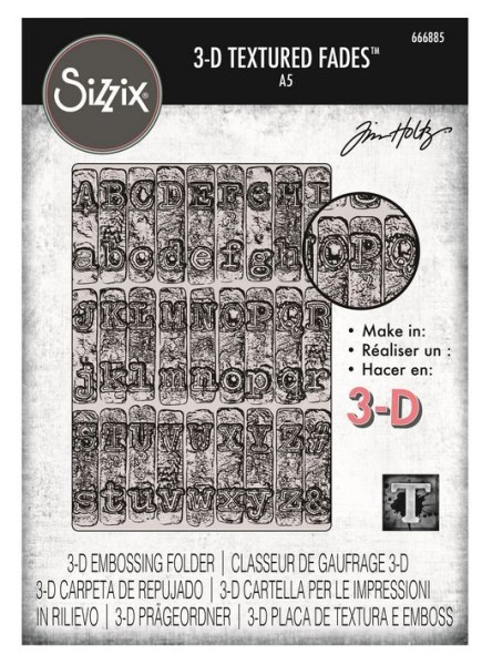 Sizzix • 3-D Texture Fades Embossing Folder Typewriter Large A5 by Tim Holtz