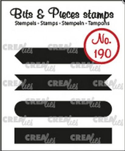 CREALies clear stamps Bits & Pieces Text Strips solid