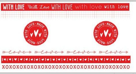 Studio Light Washi Tape Red/White Filled With love nr.19