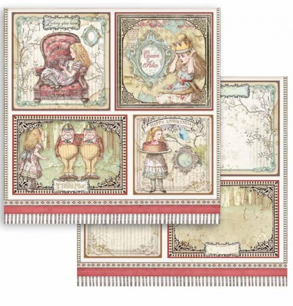 Stamperia Scrapbooking paper double face - Alice cards