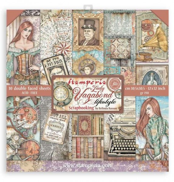 Stamperia 12x12 Paper Pad Lady Vagabond Lifestyle