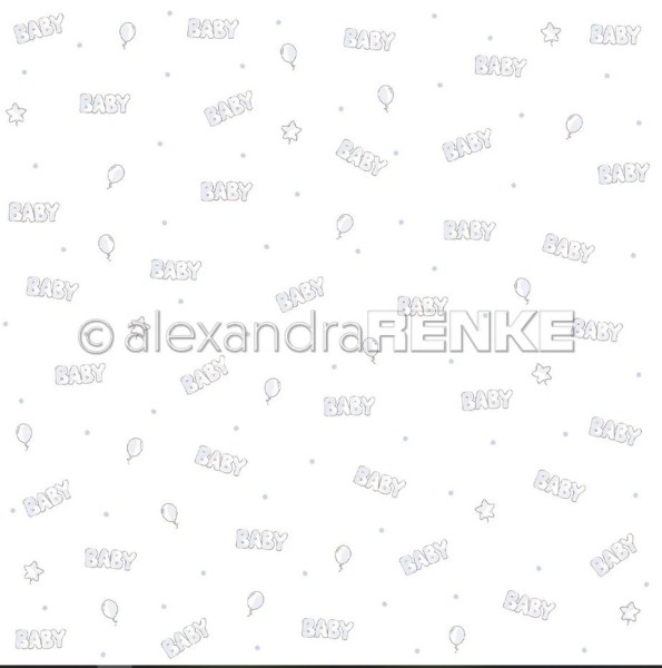 AlexandraRENKE Designpapier 'Baby blau' 200g/m²