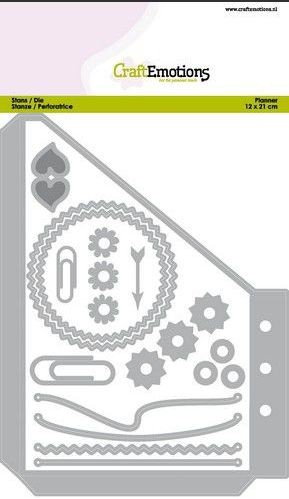 CraftEmotions Die - Planner Pocket B essentials S-1 For card 12x20,5cm