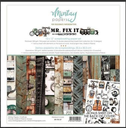 Mintay 12 x 12 Paper Set - Mr. Fix It