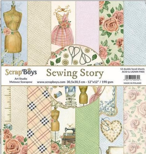 ScrapBoys 12x12 Paperset Sewing Love