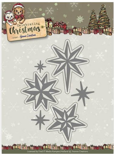 Yvonne Creations Celebrating Christmas Twinkling stars Dies / Stanzschablonen YCD10109