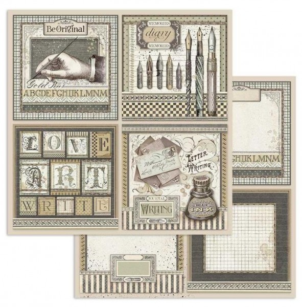 Stamperia Scrapbooking paper double face Calligraphy cards 12x12