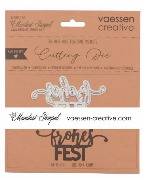 Vaessen Creative Mundart Stempel • Stanzschablone Text frohes Fest