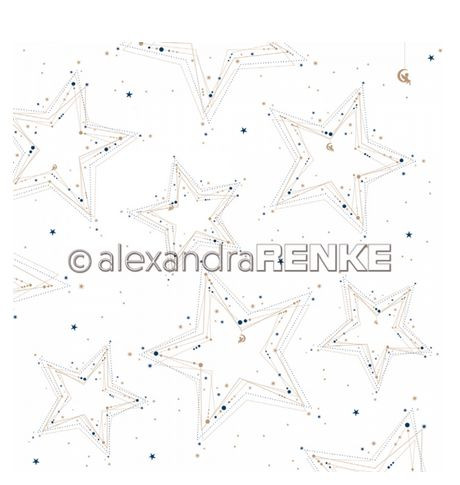 alexandraRENKE Designpapier Geometrisches Weihnachten viele Sterne