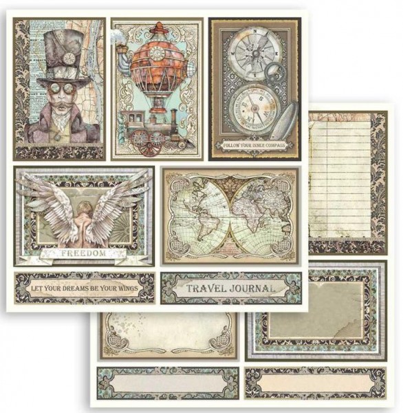 Stamperia Scrapbooking paper double face Sir Vagabond cards 12x12