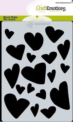 CraftEmotions Mask stencil Love Puns - Herzen A6