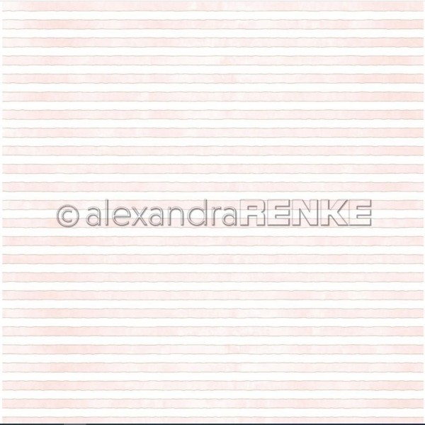 AlexandraRENKE Designpapier Streifen Rosa