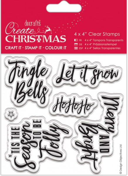 docrafts Create Christmas Clear stamps contemporary Sentiments PMA 907243