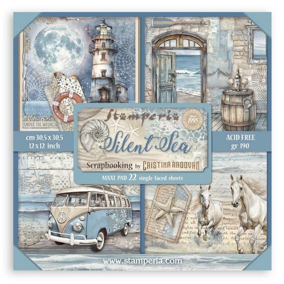 Stamperia Silent Sea 12x12 Inch Paper Pack Maxi (Single Face) (SBBXLB24)