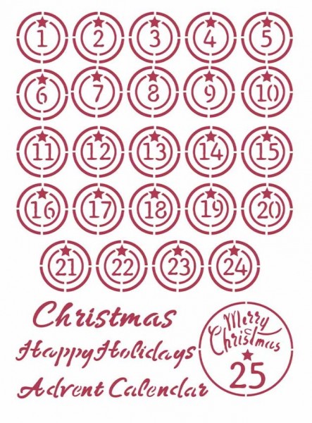 Stamperia Stencil G cm 21x29,7 - Christmas Patchwork advent