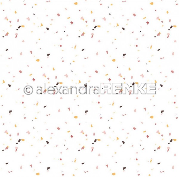 AlexandraRENKE Designpapier Terrazzo Muster in gelb und rose