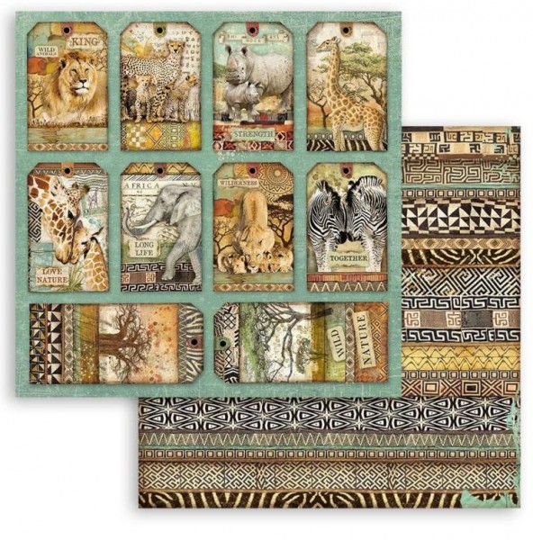 Stamperia Scrapbooking Double face sheet - Savana tags