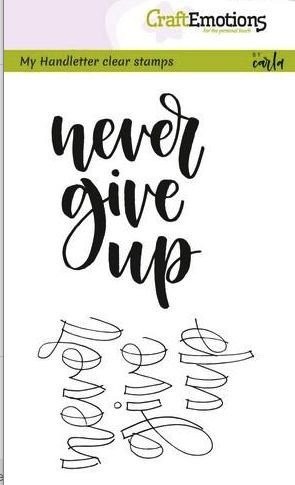 CraftEmotions Clear Stamps Handletter - Never give up
