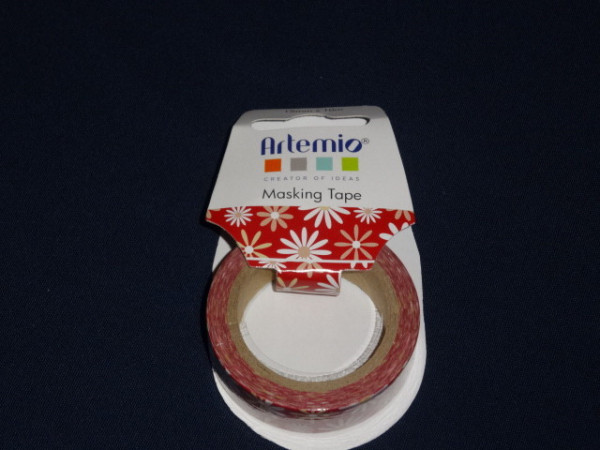 Artemio Masking Tape rot mit Blumen