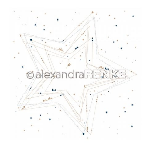 alexandraRENKE Designpapier geometrisches Weihnachten großer Stern