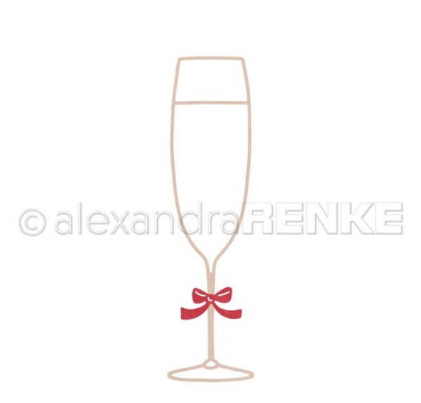 alexandraRENKE Stanzschablone 'großes Outline Sektglas'
