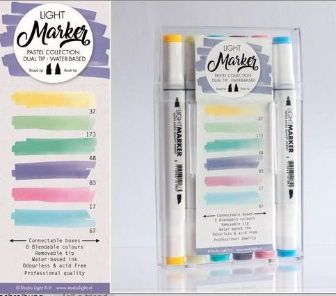 StudioLight Box 6 water based dual tip marker pastell