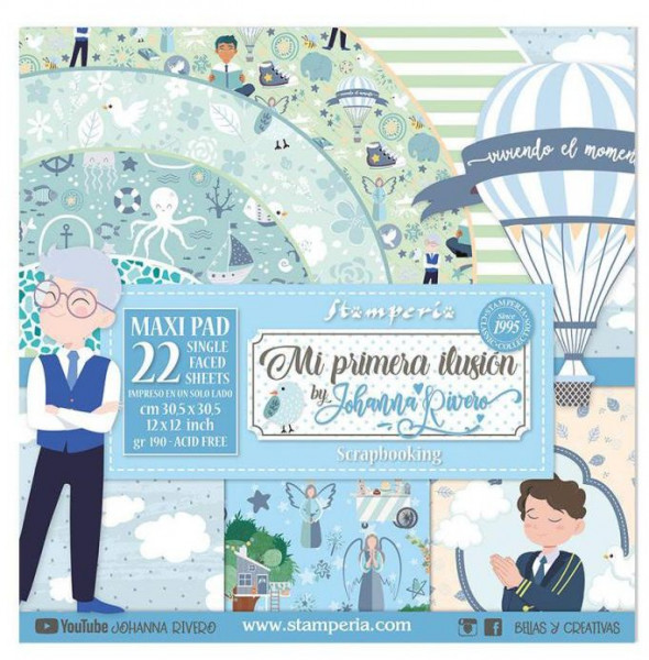 Stamperia 12x12 Maxi Paper Pad (22 Blatt) Mi Primera Ilusion Nino