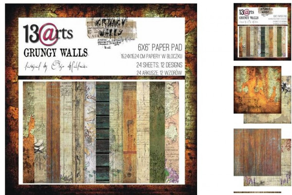 13@rts 6x6 Paper Pad Grungy Walls