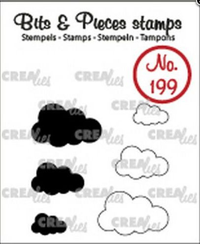 Crealies Clearstamp Bits&Pieces Wolken (solid and outline) CLBP199 max. 19x12mm