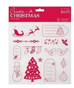 docrafts create christmas - merry christmas clear stamps set
