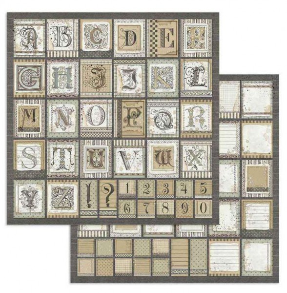 Stamperia Scrapbooking paper double face Alphabet 12x12