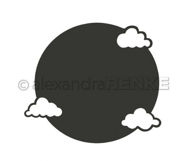 AlexandraRENKE Stanzschablone Vollmond mit Wolken